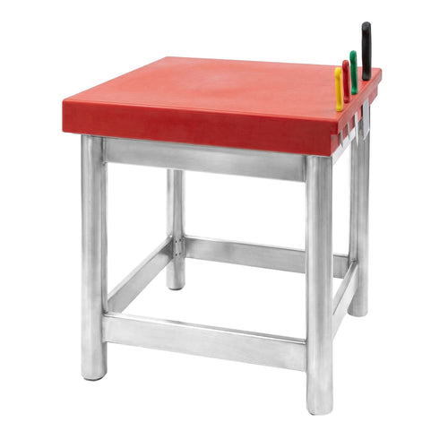 Commercial Butcher's Block - Polyethylene (HDPE) - 600x600mm - with Knife Holder