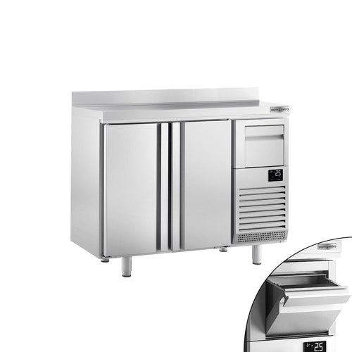 RST-baarikylmäpöytä PREMIUM PLUS - 1468x600 mm - 340 l - varustettu: 2 ovea, takakoroke & kahvin puruastia