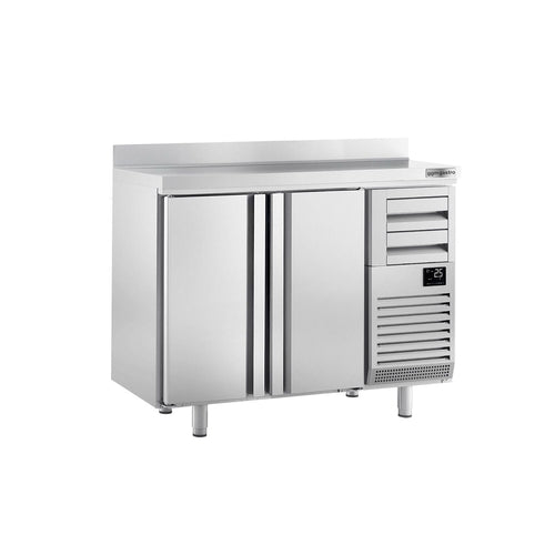 RST-baarikylmäpöytä PREMIUM PLUS - 1468x600 mm - 340 l - varustettu: 2 ovea, 2 vetolaatikkoa & takakoroke 100 mm
