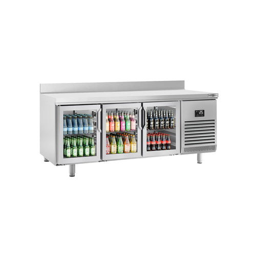 Kylmäpöytä PREMIUM PLUS - 1960x600 mm - 385 l - 3 lasiovea - Takakoroke