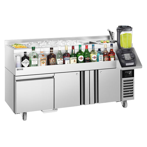 Cocktailasema – 1600 mm - 235 l - 2 ovea, 1 vetolaatikko & 230 V pistorasia