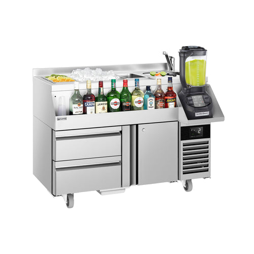 Cocktailasema – 1200 mm - 150 l - 1 ovi, 2 vetolaatikkoa & 230 V pistorasia