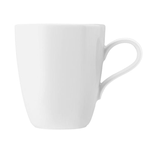 (6 pieces) SELTMANN WEIDEN | Coup Fine Dining Porcelain Coffee Mug with Handle – 380 ml - White - High-Gloss, Extremely Robust, Microwave-Safe