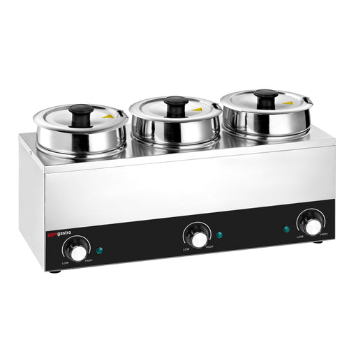 Keittoasema - 3 kattilaa je 3,5 l - 450 W - yhteensä 10,5 l