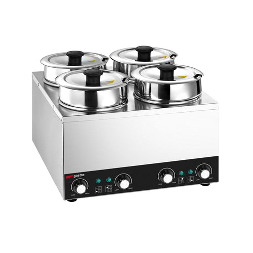 Keittoasema - 4 kattilaa je 3,5 l - 600 W - yhteensä 14 l