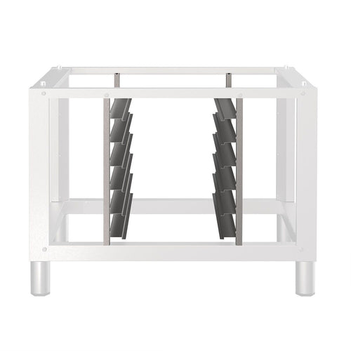 GN-astia teline - 930x740 mm; 700 mm korkeus; GN 1/1; 6 kpl; 80 mm kiskoväli - ruostumaton teräs - yhteensopiva: BUV70010