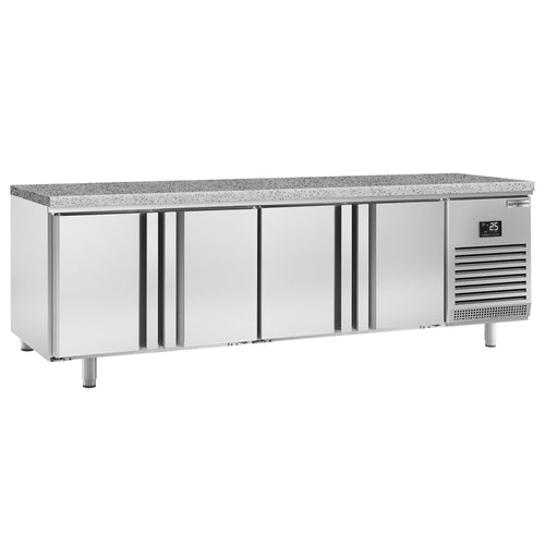 Kylmäpöytä PREMIUM PLUS - 2752x800 mm - 850 l - 4 ovea - musta graniittitaso