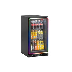 Commercial Back Bar Cooler – 600mm – 130 litres – with 1 LED glass hinged door