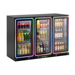 Commercial Back Bar Cooler – 1350mm – 320 litres – with 3 LED glass hinged doors