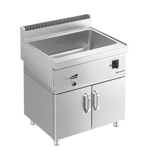 Countertop Bain Marie - GN 1/1 + 3x GN 1/9 - 1,2 kW - incl. Substructure with 2 doors - with Drain Tap