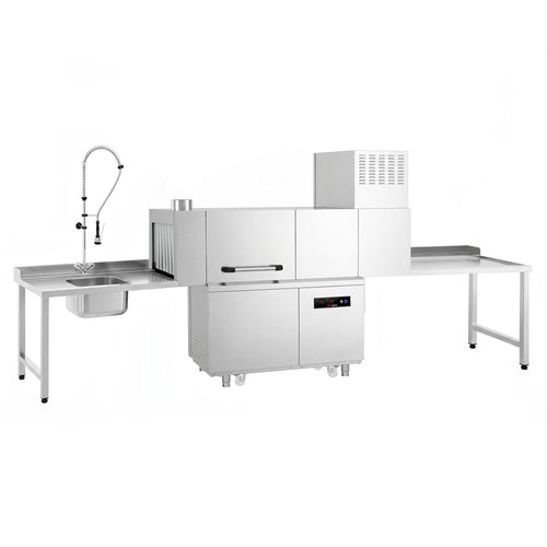 Commercial Conveyor Dishwasher - Digital - 47kW - with Dryer - with Integral Detergent & Rinse Aid Pumps - with Left-hand Feed Table