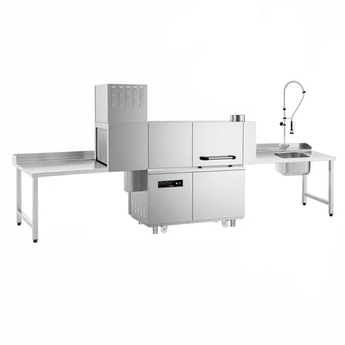 Commercial Conveyor Dishwasher - Digital - 47kW - with Dryer - with Integral Detergent & Rinse Aid Pumps - with Right-Hand Feed Table