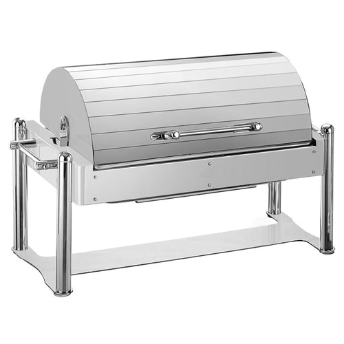 Lämpöhaude / Chafing Dish - Sähkökäyttöinen - GN 1/1 - rolltop-kansi - kromattu