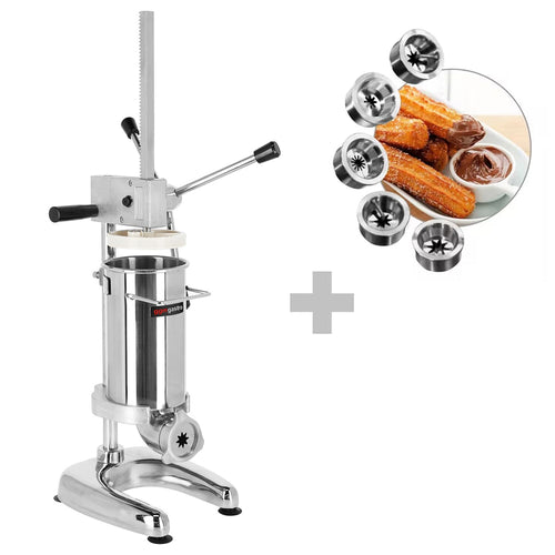Churro-kone Ammattikäyttöön - 3 l - käsikäyttöinen - 5 churro-suulaketta