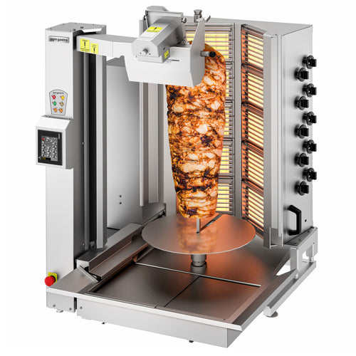 Gas Doner Kebab Grill - 10 Burner - up to 150kg - 26.6kW - incl. 1 skewer & grease tray