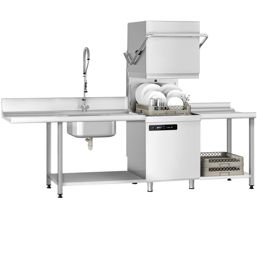 Pass Through Dishwasher - Digital Controls - 7.1kW - incl. Inlet Table left, Outlet Table right - with Detergent & Rinse Aid Dosing Pumps, Drain Pump