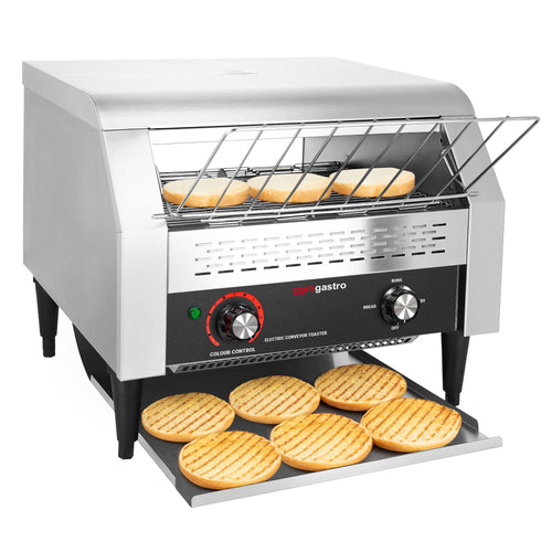 Liukuhihnapaahdin - manuaalinen - 2,6 kW - n. 450–500 paahtoleipää/h - sämpylä- ja leipätila