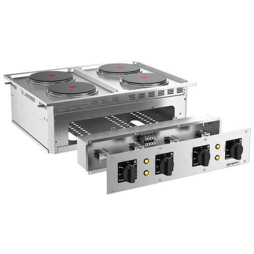 Sähköliesi - 10,4 kW - 4 keittolevyä pyöreä - upotettava - 800x765x265 mm