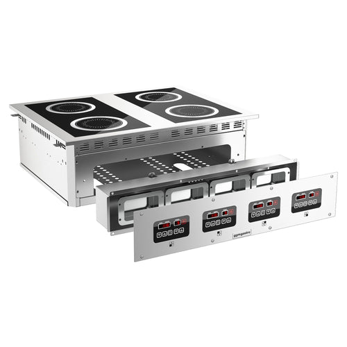 Induktioliesi - 12 kW - 4 keittoaluetta - upotettava - 800x765x265 mm