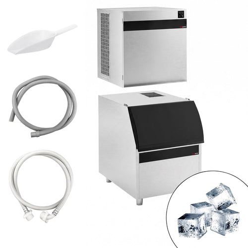 Commercial Ice Machine - Cube - 450 kg/24 h - incl. storage container