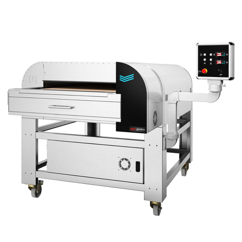 Sähköinen tunnelipizzauuni (samottikivipohja) - 2500x1500 mm - enintään 400 °C - Digitaalinen - Hihnan leveys: 780 mm - läpimeno 200 pizzaatunti, Ø 32 cm
