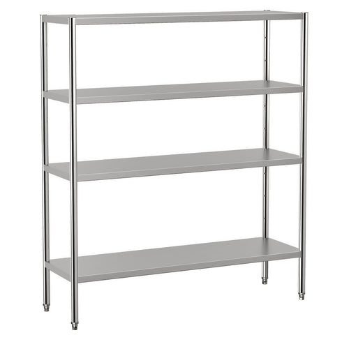 Ruostumaton teräshylly ECO - 1600x500 mm - Syvyys: 500 mm - 4 hyllytasoa (SÄÄDETTÄVÄ) - Kantavuus/taso: 70 kg