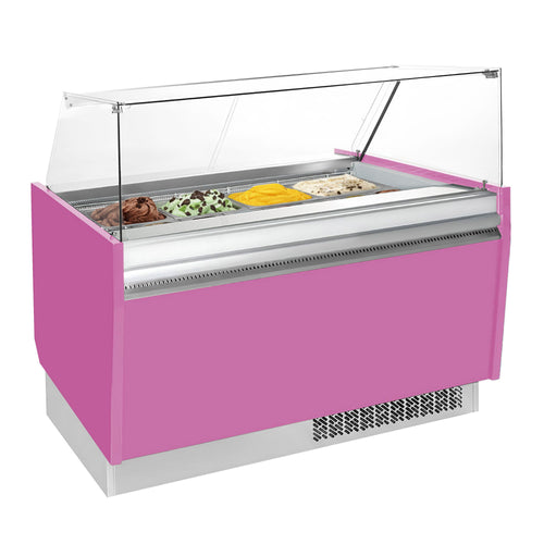 Jäätelövitriini LIAM - 1 562 mm - Staattinen - 13 x 5 litran jäätelöastiat - + 13 varastossa - pinkki