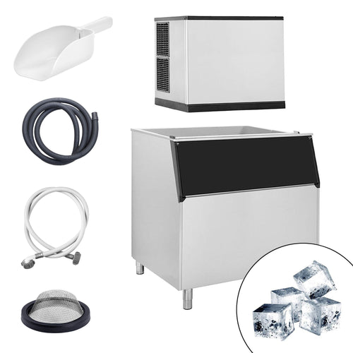 Commercial Ice Machine - Cube - 403 kg/24 h - incl. ice storage container