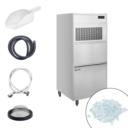 Commercial Flake Ice Machine - 164kg/24h - with Storage Bin