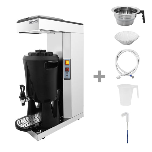 Suodatinkahvinkeitin - 2,5 l - termostaatti & vesiliitäntä (automaattinen täyttö)