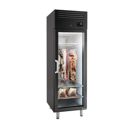 Raakakypsytyskaappi (dry aging) - 687x868 mm - 1 lasiovi - musta