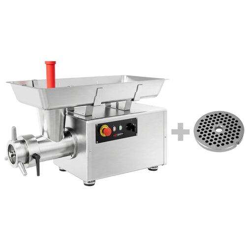 Sähköinen Lihamylly 32 - ruostumaton teräs - 500 kg/h - 2,2 kW - peruutustoiminto - reikälevy 4,0 mm