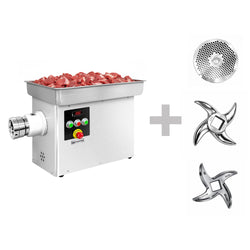 Lihamylly 32 - ruostumaton teräs - 600 kg/h - 3 kW - 236 r/min - peruutustoiminto - jäähdytyksellä