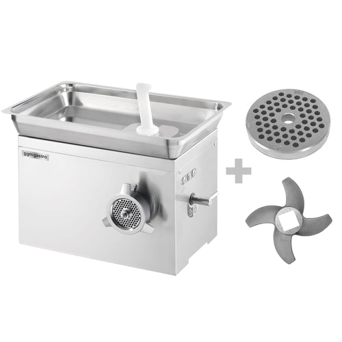 Lihamylly 32 - ruostumaton teräs - 650 kg/h - 2,2 kW - peruutustoiminto - jäähdytyksellä - reikälevy 4,5 mm