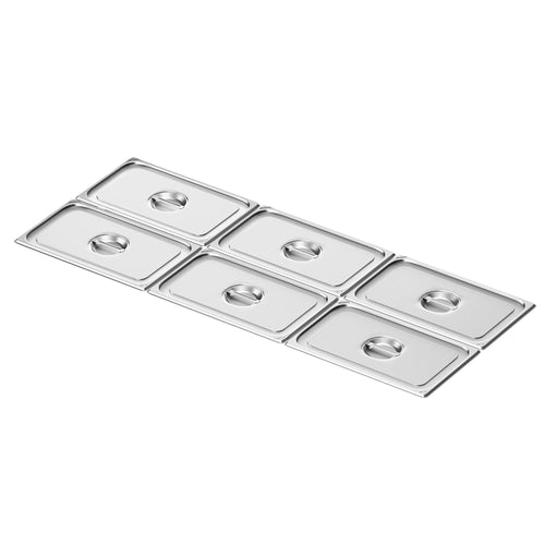 (6 kpl) Ruostumaton teräs GN-kansi GN 1/1 - korkeus: 24 mm - 530x325 mm