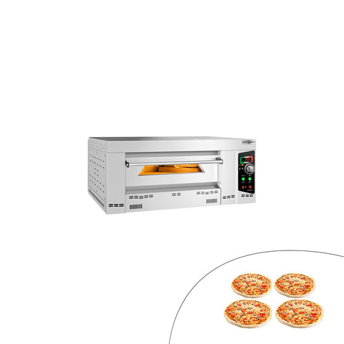 Gas Deck Pizza Oven - Single Deck - Stone Deck - 4 x Ø 34cm (13.4") - 230V Single Phase - Mechanical Controls - up to 450°C