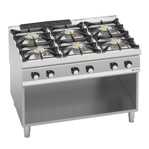 Kaasuliesi PAOLO 900 ‑sarja - 1200x900x940 mm - 44 kW - 6 poltinta - jalustalla