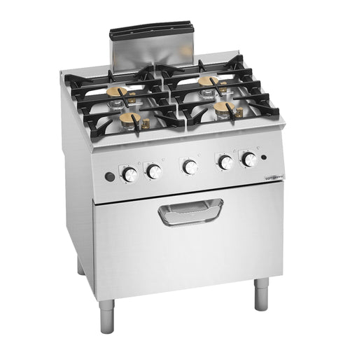 Kaasuliesi Paolo 700 ‑sarja - 800x730 mm - 31,8 kW - 4 poltinta - sis. kaasu‑uuni - 7,8 kW