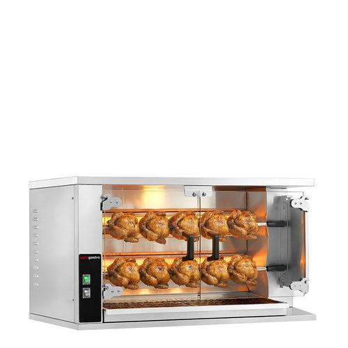 Kanavarrasgrilli - kaasu - 9,4 kW - 2 varrasta - enintään 10 kanaa varten