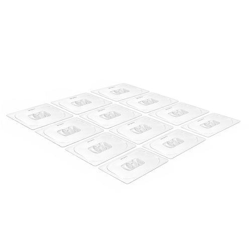 (12 kpl) Polykarbonaatti GN-kansi GN 1/2 - korkeus: 26 mm - 325x265 mm - Läpinäkyvä