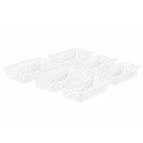 (6 kpl) Polypropeeni GN‑astia GN 1/1 - maitomainen - 3,0 l - 100 mm
