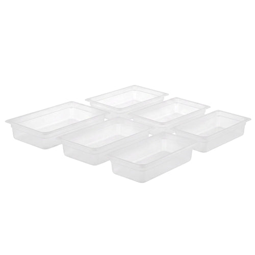 (6 pcs) Polypropylene Container - GN 1/1 - Translucent - 3 L - Height: 100 mm