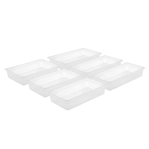 (6 kpl) Polypropeeni GN‑astia GN 1/1 - maitomainen - 8,5 l - 65 mm