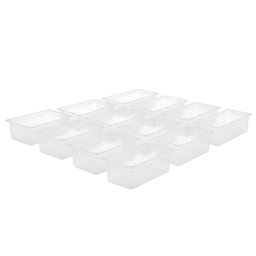(12 kpl) Polypropeeni GN‑astia GN 1/2 - maitomainen - 5,9 l - 100 mm