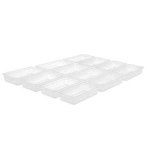 (12 kpl) Polypropeeni GN‑astia GN 1/3 - kirkas (maitomainen) - 3,6 l - 100 mm