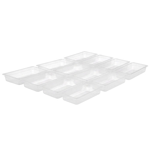 (12 pcs) Polypropylene Container - GN 1/3 - Translucent - 2.4 L - Height: 65 mm