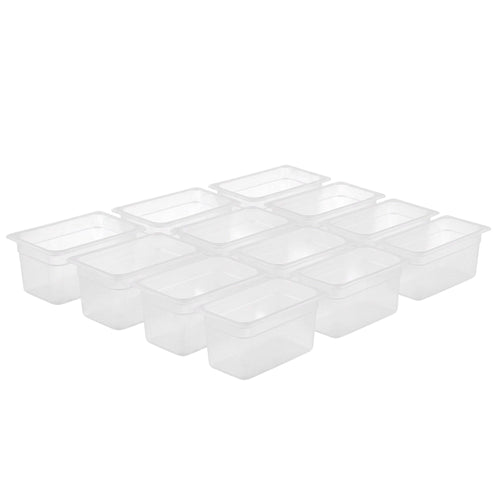 (12 pcs) Polypropylene Container - GN 1/4 - Translucent - 3.7 L - Height: 150 mm