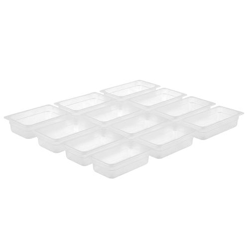 (12 pcs) Polypropylene Container - GN 1/4 - Translucent - 2.5 L - Height: 100 mm