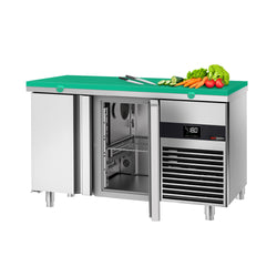 Pakastinpöytä PREMIUM - 1400x700 mm - 281 l - 2 ovea - sisältää leikkuulaudan vihreä