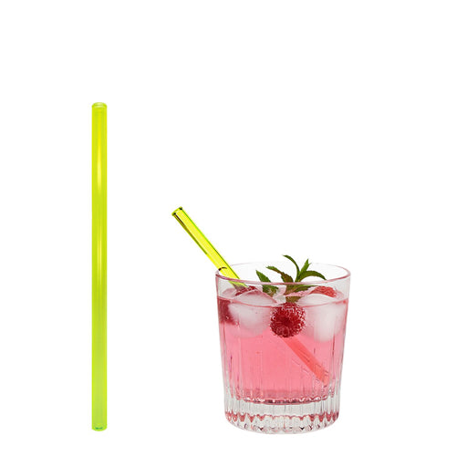 (50 kpl) Lasipillit - suora - 150 mm - ø 8 mm - neonkeltaiset - sis. 1 nylon puhdistusharjan